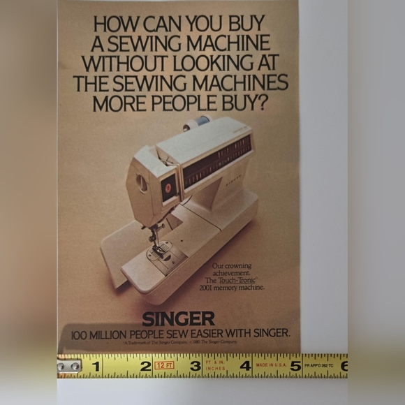 1980 print ad page - Singer Sewing Machines vintage advert Advertising clipping - Picture 2 of 5